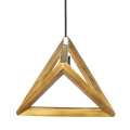 Lámpara colgante LED de madera maciza decorativa con diseño nórdico clásico para sala de estar, arte triangular